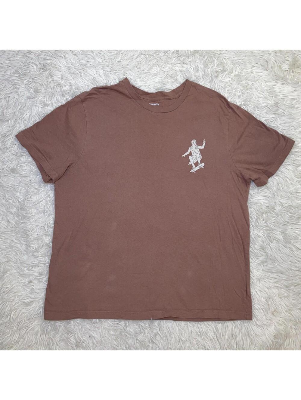 OLD NAVY Men’s “Seize The Day” Graphic Short Sleeve T-Shirt Brown Sz XL